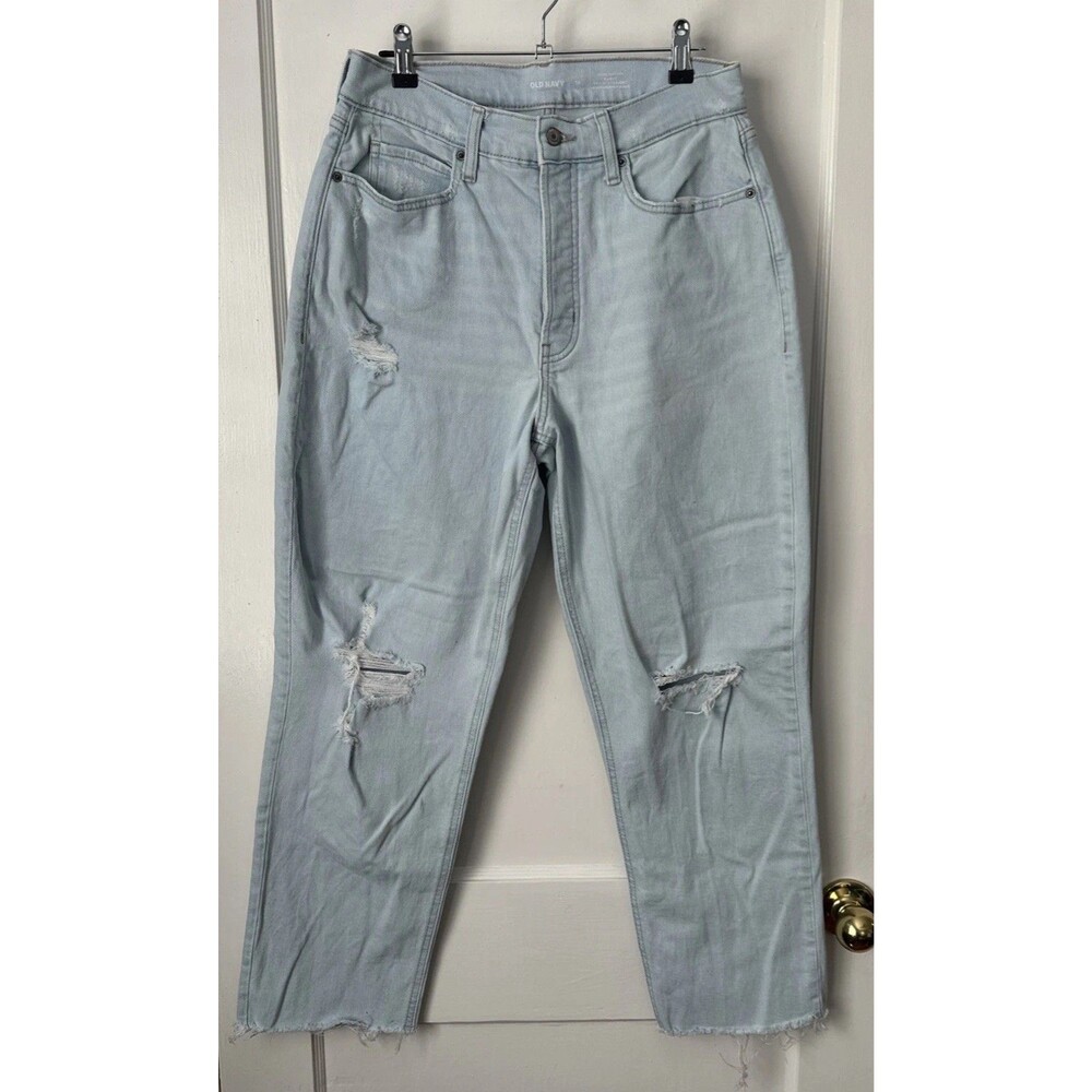Old Navy Jeans Womens 10 High Rise Light Wash Distressed